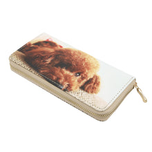 Load image into Gallery viewer, Premium Cute Toy Poodle Puppy Dog Animal Print PU Leather Zip Around Wallet
