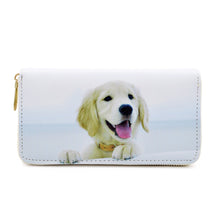 Load image into Gallery viewer, Premium Labrador Retriever Puppy Dog Animal Print PU Leather Zip Around Wallet