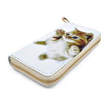 Load image into Gallery viewer, Premium Cute Little Kitty Cat Kitten Animal Print PU Leather Zip Around Wallet