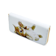 Load image into Gallery viewer, Premium Cute Little Kitty Cat Kitten Animal Print PU Leather Zip Around Wallet