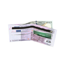 Load image into Gallery viewer, TrendsBlue Premium 500 Euro Bill Currency Money Print PU Leather Bifold Wallet