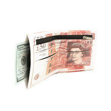 Load image into Gallery viewer, TrendsBlue Premium British Pound 50 GBP Bill Money Print PU Leather Bifold Wallet