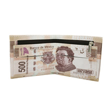 Load image into Gallery viewer, TrendsBlue Premium 500 Mexican Peso Bill Money Print PU Leather Bifold Wallet