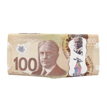 Load image into Gallery viewer, TrendsBlue Premium Canadian Dollar 100 CAD Bill Print PU Leather Bifold Wallet