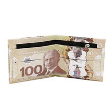 Load image into Gallery viewer, TrendsBlue Premium Canadian Dollar 100 CAD Bill Print PU Leather Bifold Wallet
