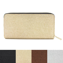 Load image into Gallery viewer, Premium Glitter Fabric Bling Continental Zip Around Wallet