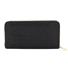Load image into Gallery viewer, Premium Glitter Fabric Bling Continental Zip Around Wallet
