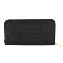Load image into Gallery viewer, Premium Glitter Fabric Bling Continental Zip Around Wallet