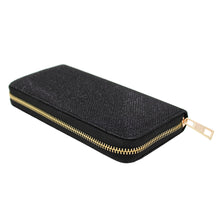 Load image into Gallery viewer, Premium Glitter Fabric Bling Continental Zip Around Wallet