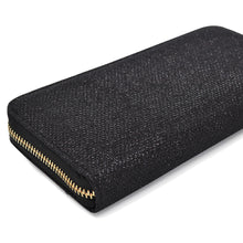 Load image into Gallery viewer, Premium Glitter Fabric Bling Continental Zip Around Wallet