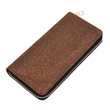 Load image into Gallery viewer, Premium Glitter Fabric Bling Continental Zip Around Wallet