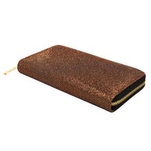 Load image into Gallery viewer, Premium Glitter Fabric Bling Continental Zip Around Wallet