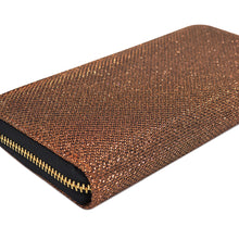 Load image into Gallery viewer, Premium Glitter Fabric Bling Continental Zip Around Wallet