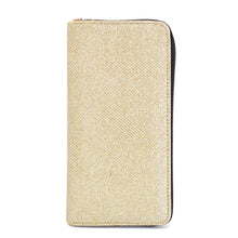 Load image into Gallery viewer, Premium Glitter Fabric Bling Continental Zip Around Wallet