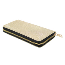 Load image into Gallery viewer, Premium Glitter Fabric Bling Continental Zip Around Wallet