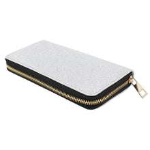 Load image into Gallery viewer, Premium Glitter Fabric Bling Continental Zip Around Wallet