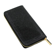 Load image into Gallery viewer, Premium Glitter Bling Smooth Vegan Leather Continental Zip Around Wallet