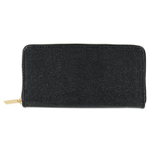 Load image into Gallery viewer, Premium Glitter Bling Smooth Vegan Leather Continental Zip Around Wallet