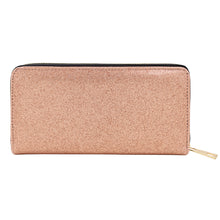 Load image into Gallery viewer, Premium Glitter Bling Smooth Vegan Leather Continental Zip Around Wallet