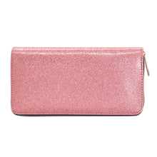 Load image into Gallery viewer, Premium Glitter Bling Smooth Vegan Leather Continental Zip Around Wallet