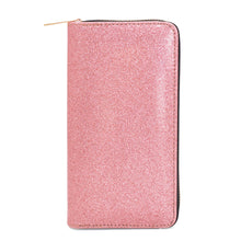 Load image into Gallery viewer, Premium Glitter Bling Smooth Vegan Leather Continental Zip Around Wallet