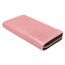 Load image into Gallery viewer, Premium Glitter Bling Smooth Vegan Leather Continental Zip Around Wallet