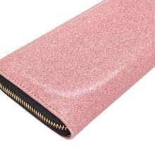 Load image into Gallery viewer, Premium Glitter Bling Smooth Vegan Leather Continental Zip Around Wallet