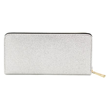 Load image into Gallery viewer, Premium Glitter Bling Smooth Vegan Leather Continental Zip Around Wallet