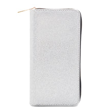 Load image into Gallery viewer, Premium Glitter Bling Smooth Vegan Leather Continental Zip Around Wallet