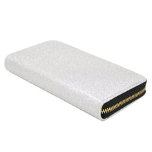 Load image into Gallery viewer, Premium Glitter Bling Smooth Vegan Leather Continental Zip Around Wallet