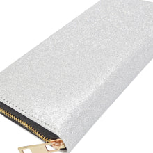Load image into Gallery viewer, Premium Glitter Bling Smooth Vegan Leather Continental Zip Around Wallet