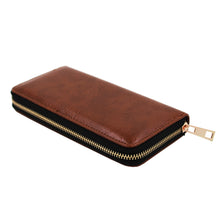 Load image into Gallery viewer, Premium Vegan Antique Leather Continental Zip Around Wallet