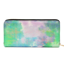 Load image into Gallery viewer, Premium Textured Vegan Leather Multicolor Tie Dye Continental Zip Around Wallet