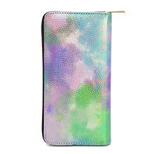 Load image into Gallery viewer, Premium Textured Vegan Leather Multicolor Tie Dye Continental Zip Around Wallet