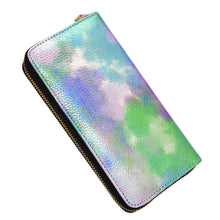 Load image into Gallery viewer, Premium Textured Vegan Leather Multicolor Tie Dye Continental Zip Around Wallet