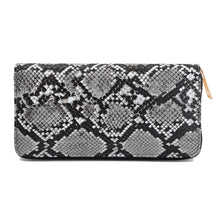 Load image into Gallery viewer, Premium Vegan Leather Snake Animal Print Continental Zip Around Wallet