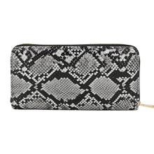 Load image into Gallery viewer, Premium Vegan Leather Snake Animal Print Continental Zip Around Wallet