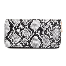 Load image into Gallery viewer, Premium Vegan Leather Snake Animal Print Continental Zip Around Wallet