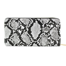 Load image into Gallery viewer, Premium Vegan Leather Snake Animal Print Continental Zip Around Wallet