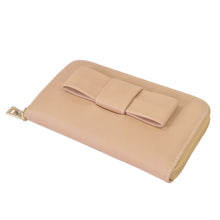 Load image into Gallery viewer, Women's Bow Front PU Leather Zip Around Wallet - Different Colors