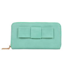 Load image into Gallery viewer, Women's Bow Front PU Leather Zip Around Wallet - Different Colors
