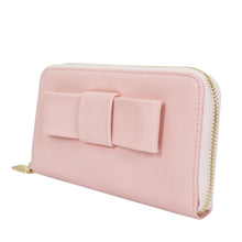 Load image into Gallery viewer, Women's Bow Front PU Leather Zip Around Wallet - Different Colors