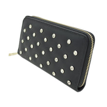 Load image into Gallery viewer, Women's Crystal Rhinestone Studded PU Leather Zip Around Wallet