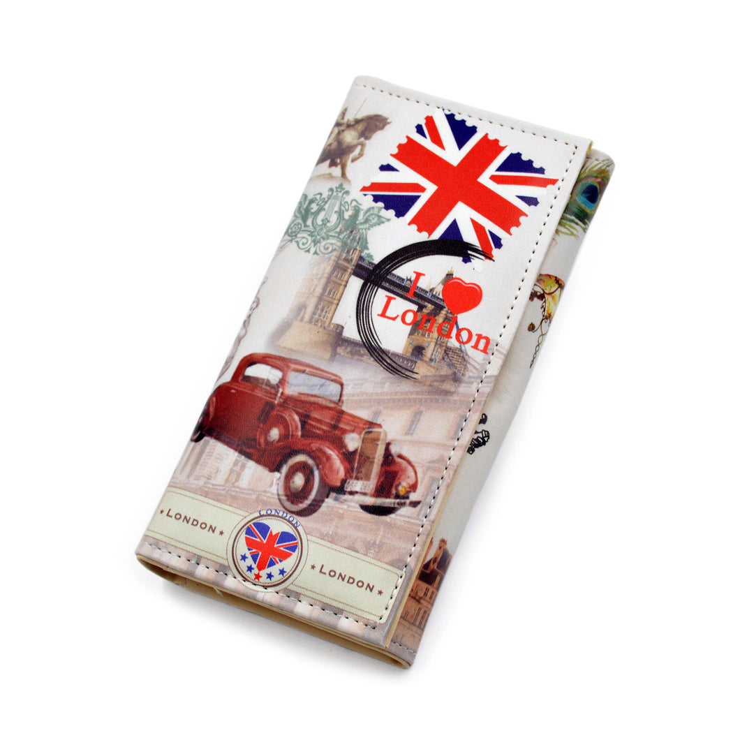 Premium UK I Love London City Print PU Leather Continental Wallet