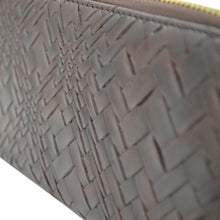 Load image into Gallery viewer, Premium Interlace Pleated PU Leather Zip Around Wallet Wristlet