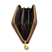 Load image into Gallery viewer, Premium Interlace Pleated PU Leather Zip Around Wallet Wristlet