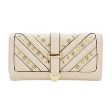 Load image into Gallery viewer, Women's Rhinestone Studded PU Leather Trifold Continental Wallet - Diff Colors