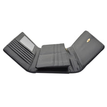 Load image into Gallery viewer, Women's Rhinestone Studded PU Leather Trifold Continental Wallet - Diff Colors