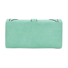 Load image into Gallery viewer, Women's Rhinestone Studded PU Leather Trifold Continental Wallet - Diff Colors