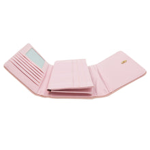Load image into Gallery viewer, Women's Rhinestone Studded PU Leather Trifold Continental Wallet - Diff Colors